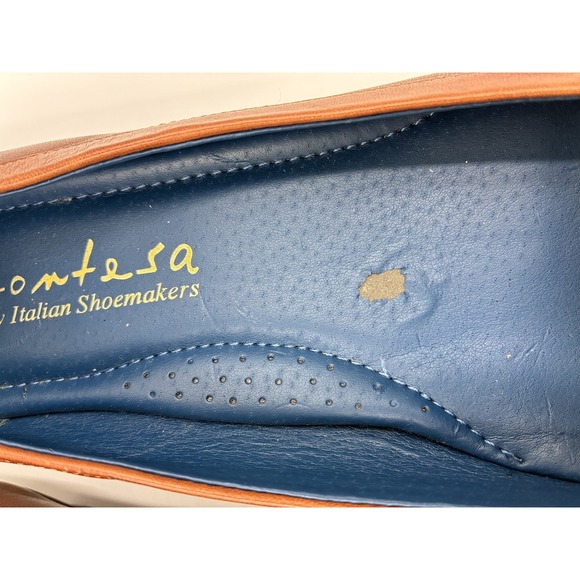 Contesa by ITALIAN Shoemakers Leather Brown Womens Size 8M Slip On Loafers C-209 - Picture 16 of 16